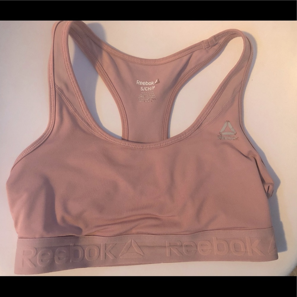 Rosy colored Reebok sports bra size small